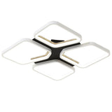 Modern Geometric LED Flush Mount Ceiling Light with Silica Gel and Aluminum Shades