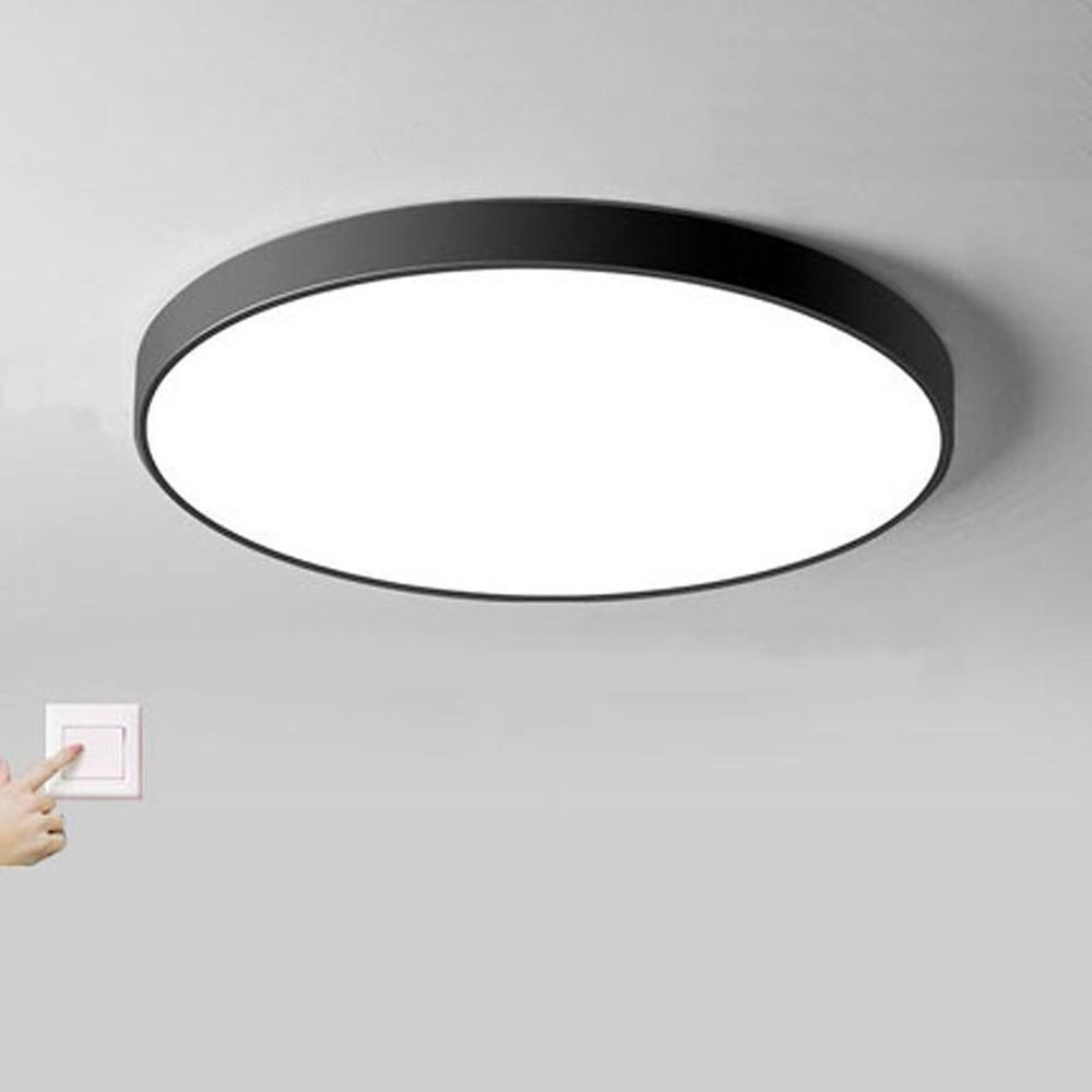 Modern 12 Inch Matte Black Flush Mount Ceiling Light Dimmable Integrated LED Light Fixture