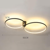 Abstract Double Circle LED Flush Mount Ceiling Light Modern Metal Bedroom Lighting Fixture
