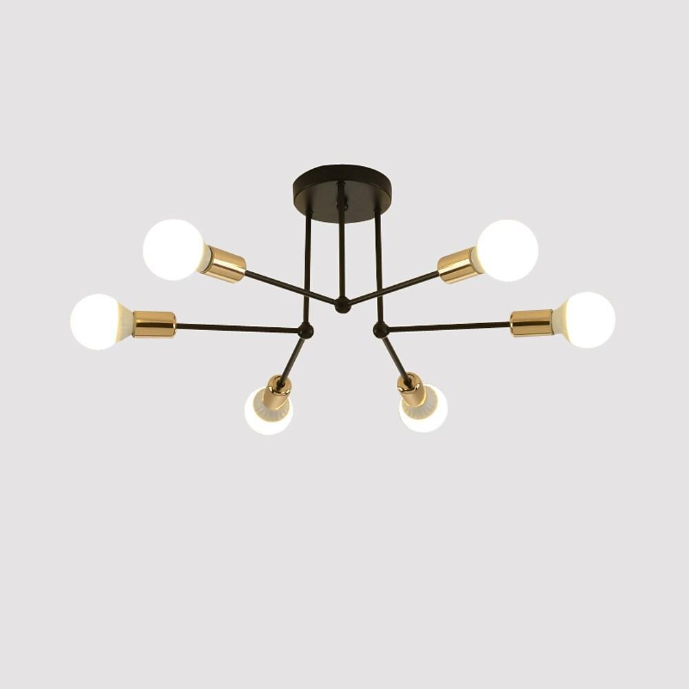 Modern 6 Light Flush Mount Ceiling Light Fixture Metal Nordic Chandelier for Living Room Bedroom
