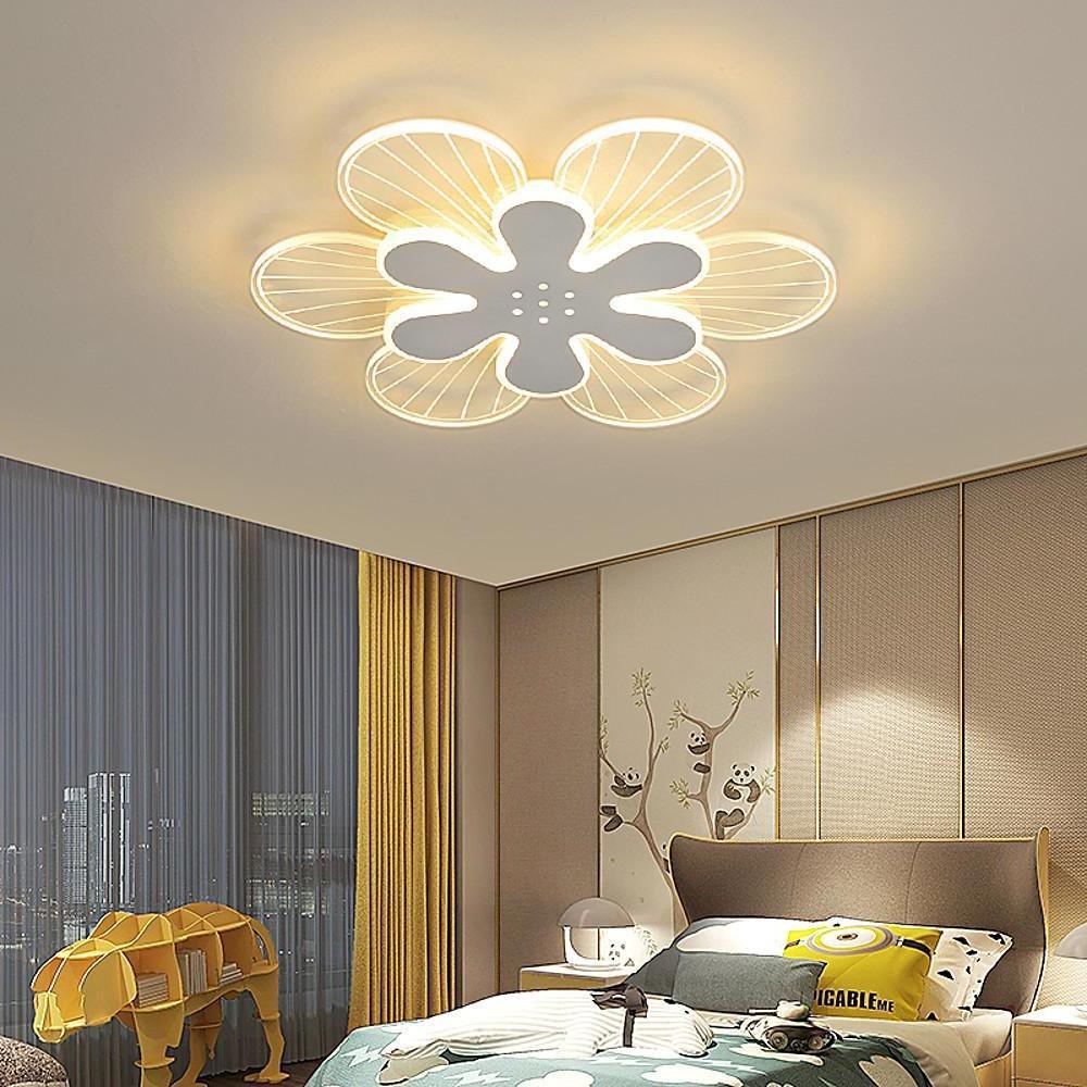 Modern Geometric Flower LED Flush Mount Ceiling Light Acrylic Dimmable Bedroom Fixture