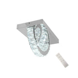 Modern Circular Crystal Flush Mount LED Ceiling Light with Electroplated Metal Finish