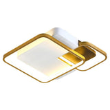 Modern Gold Geometric LED Flush Mount Ceiling Light for Nordic Living Room Decor