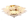 Floral Leaf Design Flush Mount Ceiling Light Elegant Metal and Glass LED Lamp
