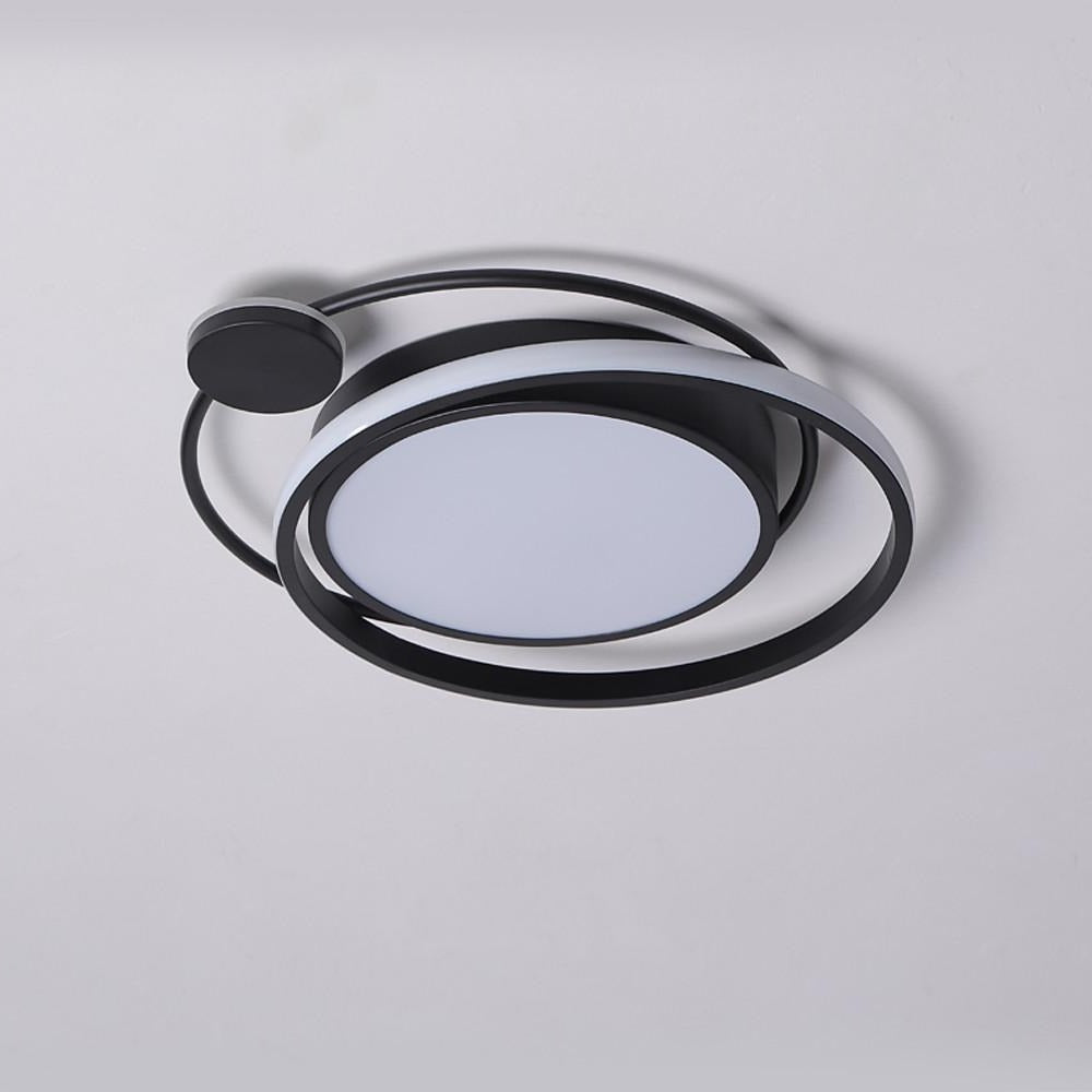 Modern Dimmable Double Circle Geometric LED Flush Mount Ceiling Light for Bedroom Living Room
