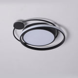 Modern Dimmable Double Circle Geometric LED Flush Mount Ceiling Light for Bedroom Living Room