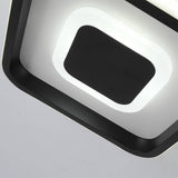 Modern Black Dual Square LED Flush Mount Ceiling Light for Hallway and Kitchen