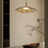 Hollyhock Wood LED Pendant Light Minimalist Wabi Sabi Hanging Ceiling Lamp for Modern Spaces