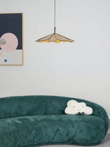 Hollyhock Wood LED Pendant Light Minimalist Wabi Sabi Hanging Ceiling Lamp for Modern Spaces