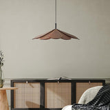 Hollyhock Wood LED Pendant Light Minimalist Wabi Sabi Hanging Ceiling Lamp for Modern Spaces