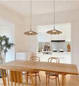 Hollyhock Wood LED Pendant Light Minimalist Wabi Sabi Hanging Ceiling Lamp for Modern Spaces