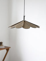 Hollyhock Wood LED Pendant Light Minimalist Wabi Sabi Hanging Ceiling Lamp for Modern Spaces