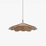 Hollyhock Wood LED Pendant Light Minimalist Wabi Sabi Hanging Ceiling Lamp for Modern Spaces