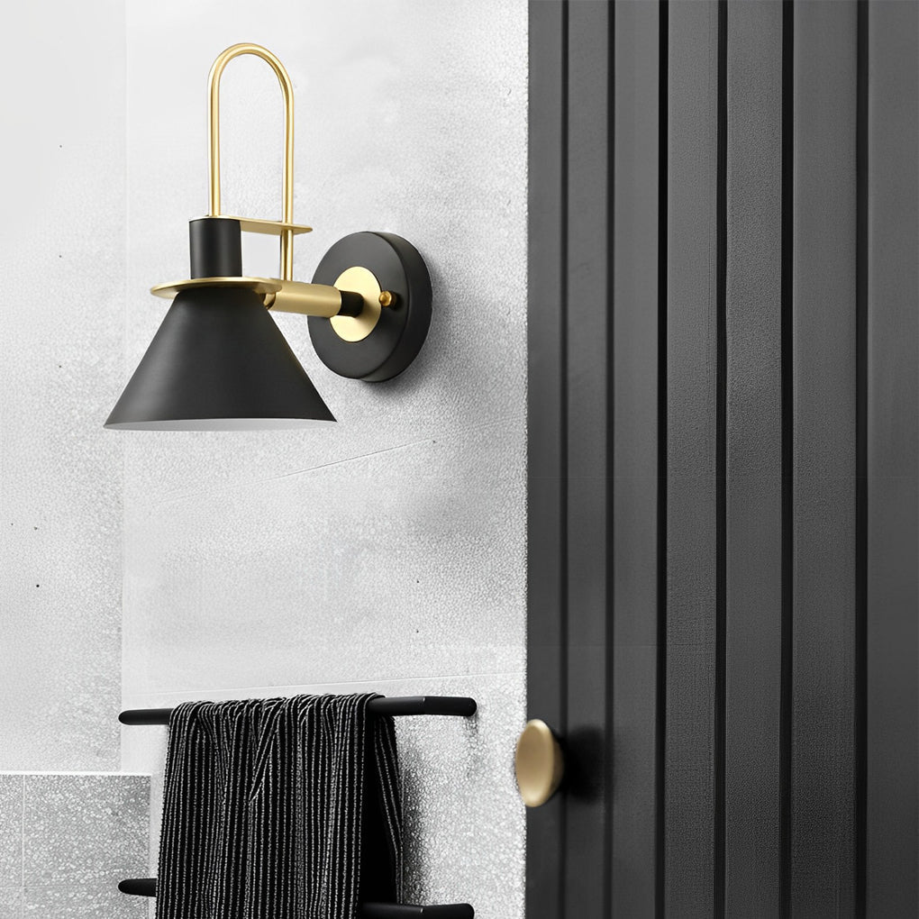 Horn Shape Minimalist Iron Wall Sconce Modern Industrial Metal Wall Lamp for Living Room