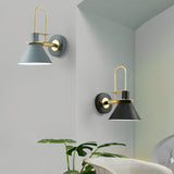 Horn Shape Minimalist Iron Wall Sconce Modern Industrial Metal Wall Lamp for Living Room