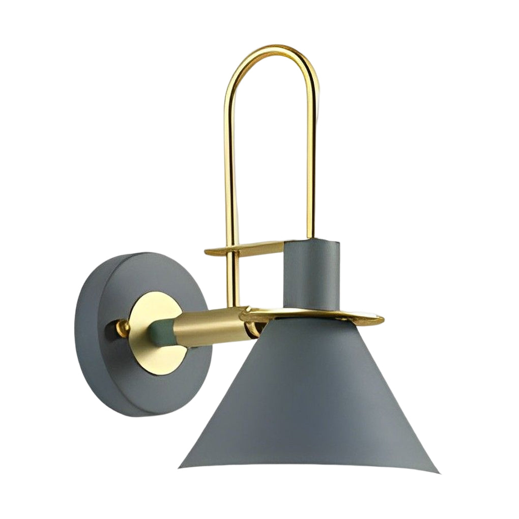 Horn Shape Minimalist Iron Wall Sconce Modern Industrial Metal Wall Lamp for Living Room