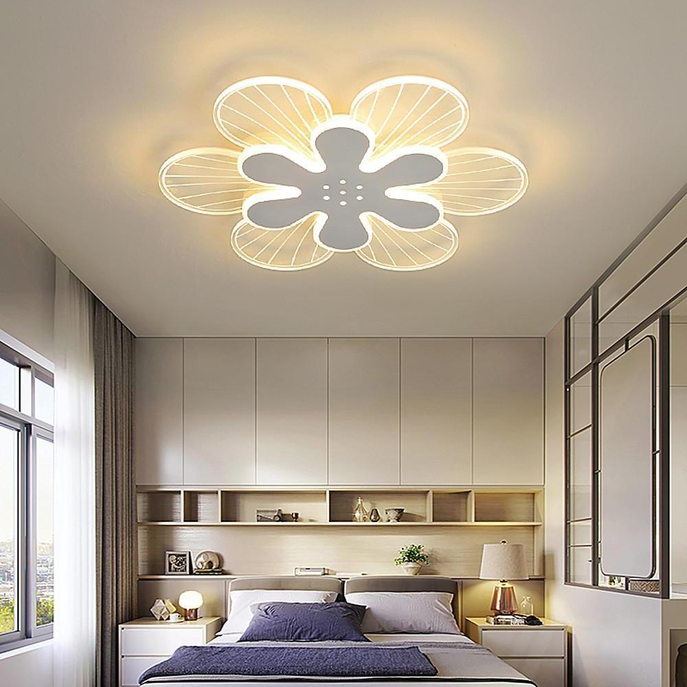 Modern Geometric Flower LED Flush Mount Ceiling Light Acrylic Dimmable Bedroom Fixture