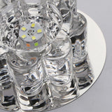 Modern Geometric Crystal Floral LED Flush Mount Ceiling Light for Hallway with RGB Multi Color Effects