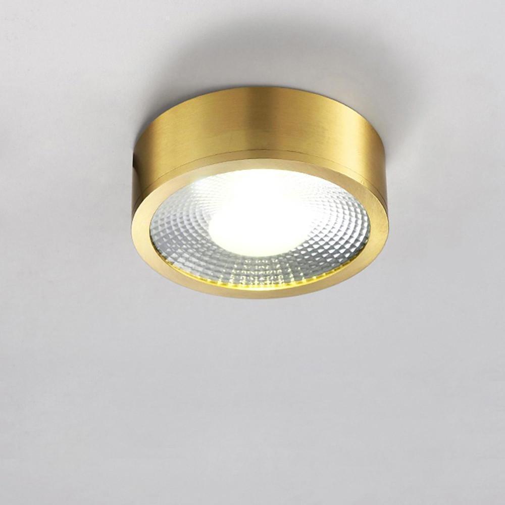 Modern Gold Copper LED Ceiling Light Flush Mount Round Acrylic Lamp for Bedroom Office