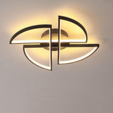 Modern Geometric 4 Semi Circle LED Ceiling Light Flush Mount for Living Room and Bedroom