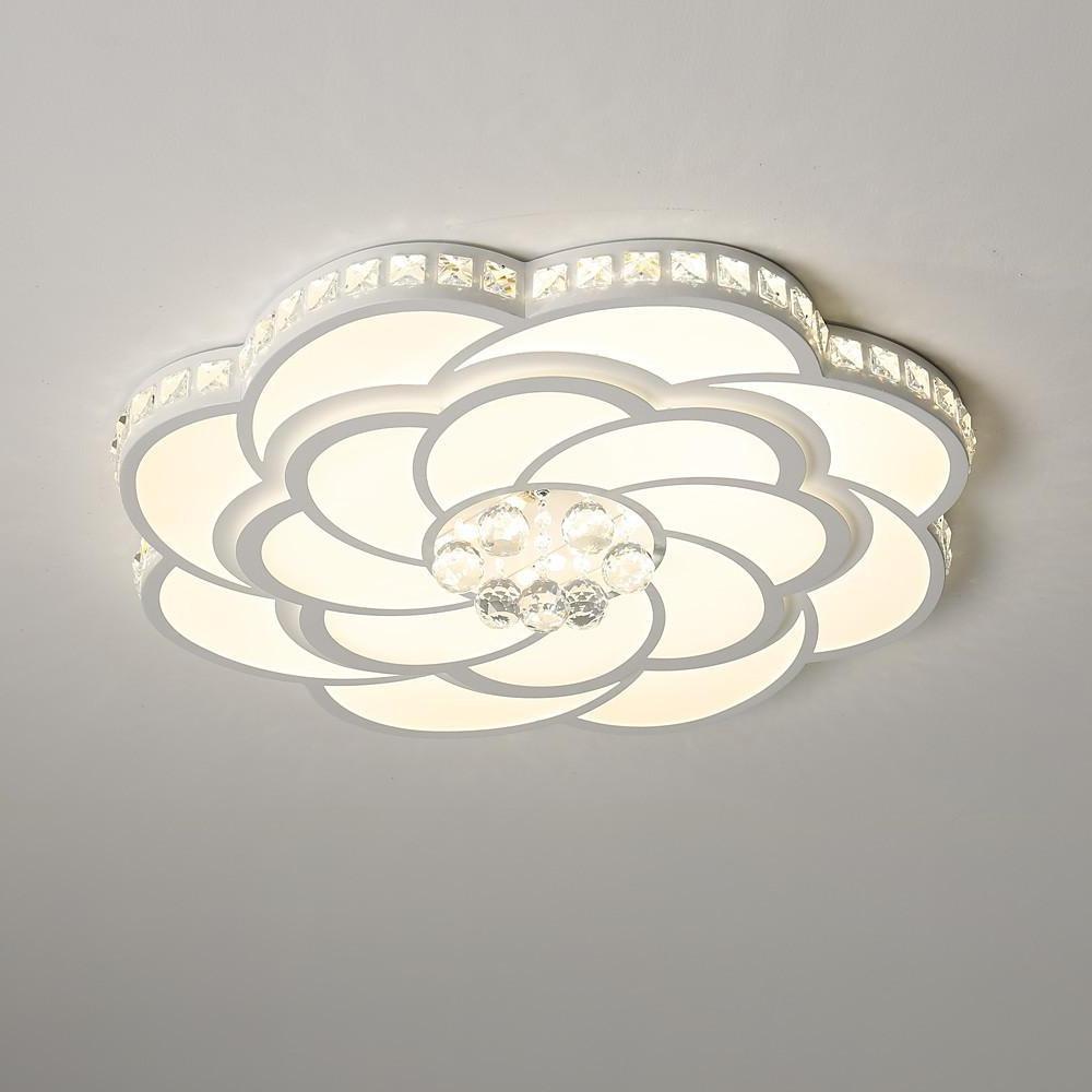 Modern Flower Swirl LED Flush Mount Ceiling Light Metal Acrylic Petal Fixture for Bedroom