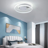 Modern Spiraling Circular LED Flush Mount Ceiling Light for Living Room and Bedroom