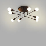 Modern 8 Light Sputnik Chandelier Industrial Metal Ceiling Light Fixture for Living Room and Bedroom