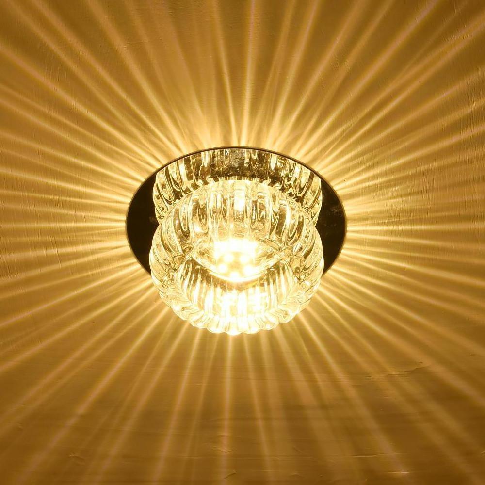 Modern Crystal Geometric LED Flush Mount Ceiling Light for Kitchen and Entryway