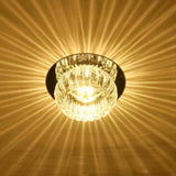 Modern Crystal Geometric LED Flush Mount Ceiling Light for Kitchen and Entryway