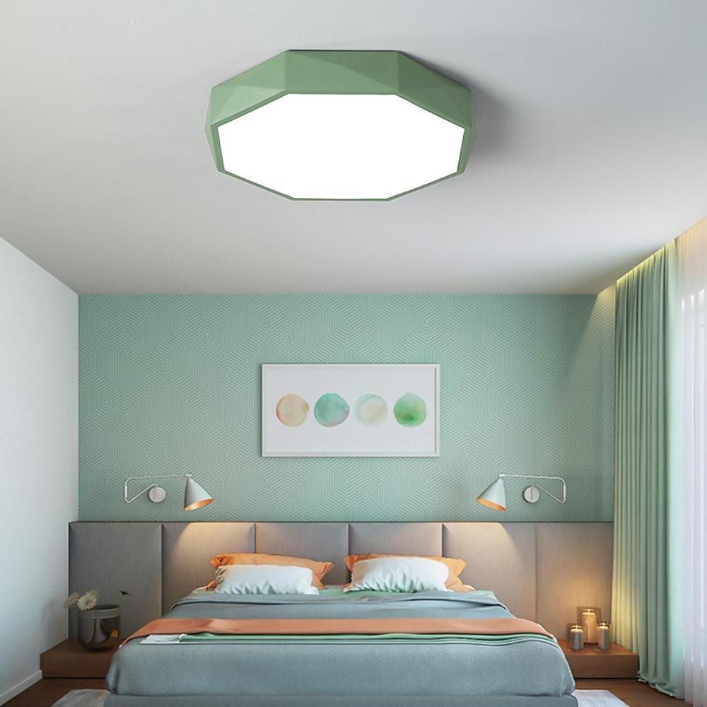 Modern Geometric Octagonal LED Flush Mount Ceiling Light for Kids Bedroom and Nursery