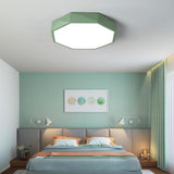 Modern Geometric Octagonal LED Flush Mount Ceiling Light for Kids Bedroom and Nursery