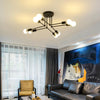 Modern 8 Light Linear Gold Flush Mount Metal Ceiling Light for Contemporary Home Decor