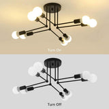 Modern 8 Light Sputnik Chandelier Industrial Metal Ceiling Light Fixture for Living Room and Bedroom