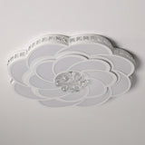 Modern Flower Swirl LED Flush Mount Ceiling Light Metal Acrylic Petal Fixture for Bedroom