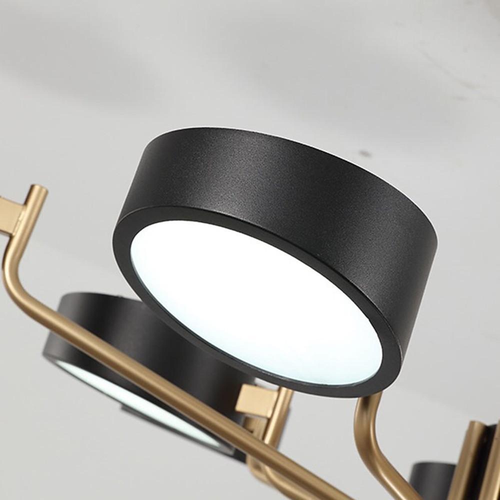 Modern Lantern 6 Light LED Flush Mount Ceiling Fixture with Painted Metal Finish for Bedrooms