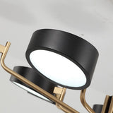 Modern Lantern 6 Light LED Flush Mount Ceiling Fixture with Painted Metal Finish for Bedrooms