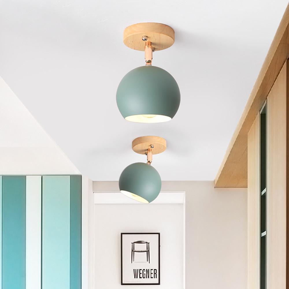 Modern Semicircular Metal LED Pendant Light Adjustable Rustic Hanging Ceiling Lamp for Entryway