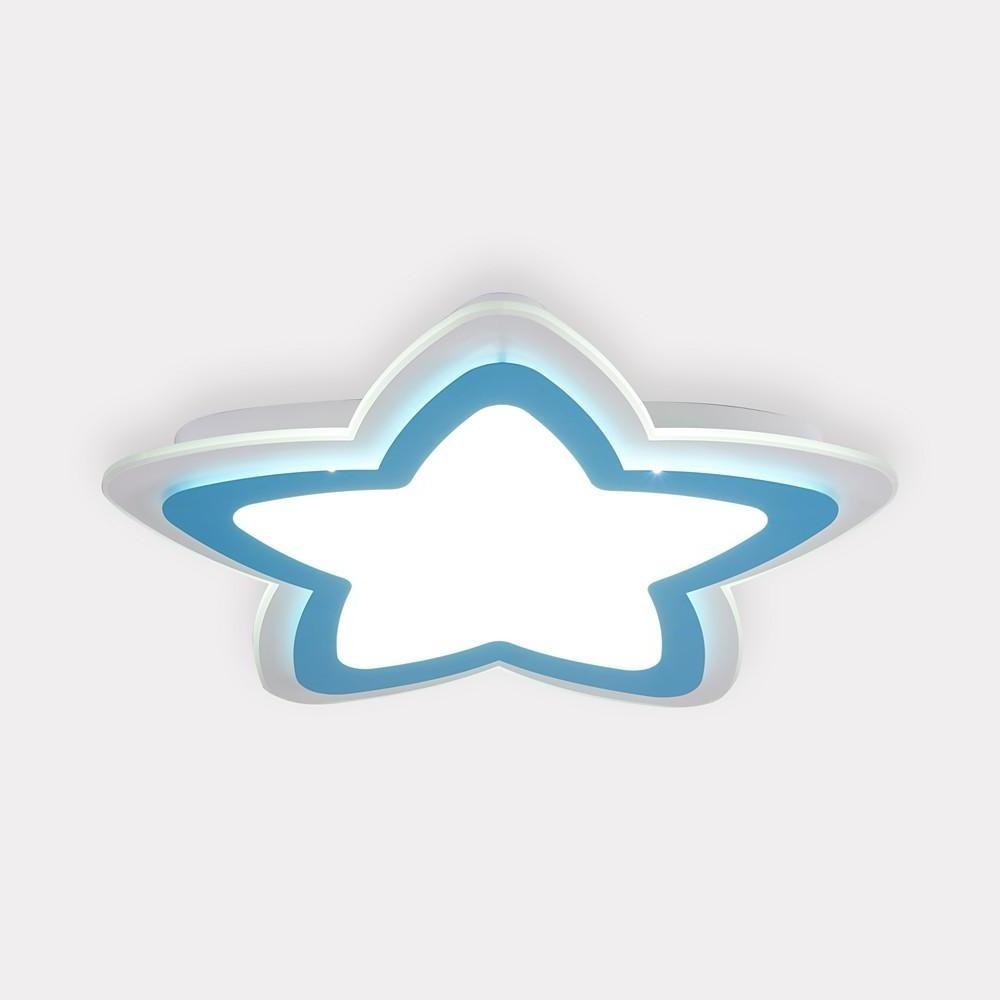 White Star Shaped LED Flush Mount Ceiling Light Minimalist Metal Fixture for Small Rooms