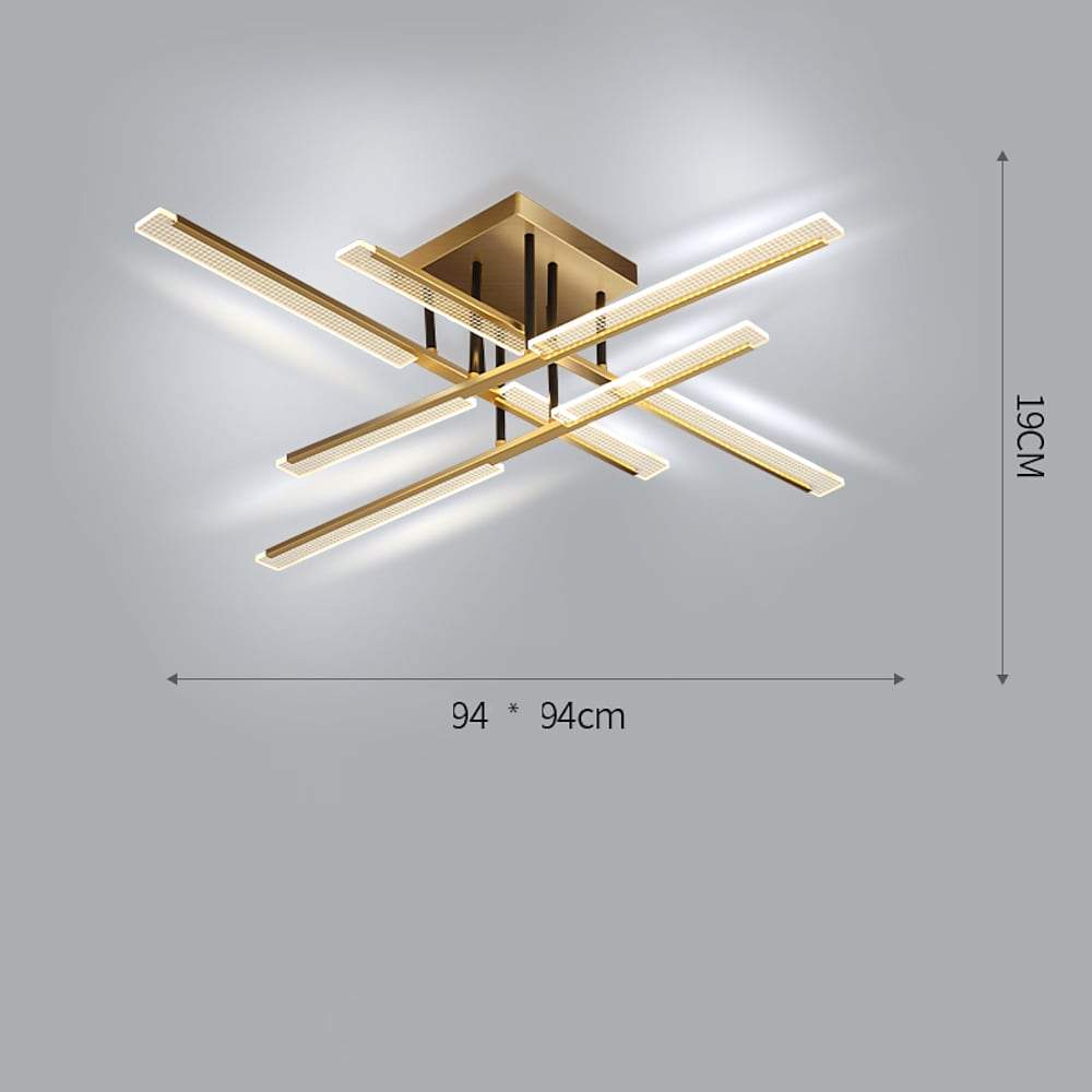 Modern Geometric Rectangular LED Flush Mount Ceiling Light for Living Room and Dining Area