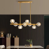 Modern Crystal Globe Cluster Flush Mount Ceiling Light with Metal Frame and LED Illumination