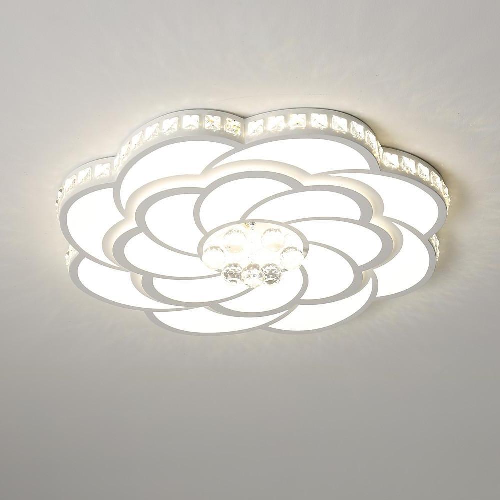 Modern Flower Swirl LED Flush Mount Ceiling Light Metal Acrylic Petal Fixture for Bedroom