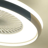 Modern 20 Inch Low Profile Bladeless Ceiling Fan with Dimmable LED Light and Remote Control