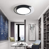 Modern LED Flush Mount Ceiling Light Round Aluminum 18 Inch Low Profile Fixture for Bedroom
