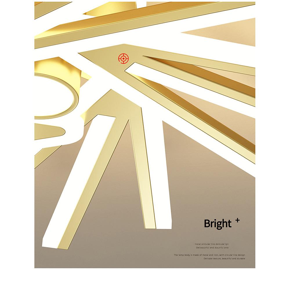 Modern Flower Shaped LED Ceiling Light Abstract Gold Geometric Flush Mount Fixture