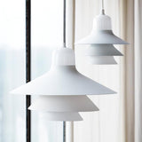 Ikono Style Aluminum Pendant Light with Glass Diffuser and Dual Shade Design for Modern Interior Decor