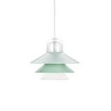 Ikono Style Aluminum Pendant Light with Glass Diffuser and Dual Shade Design for Modern Interior Decor