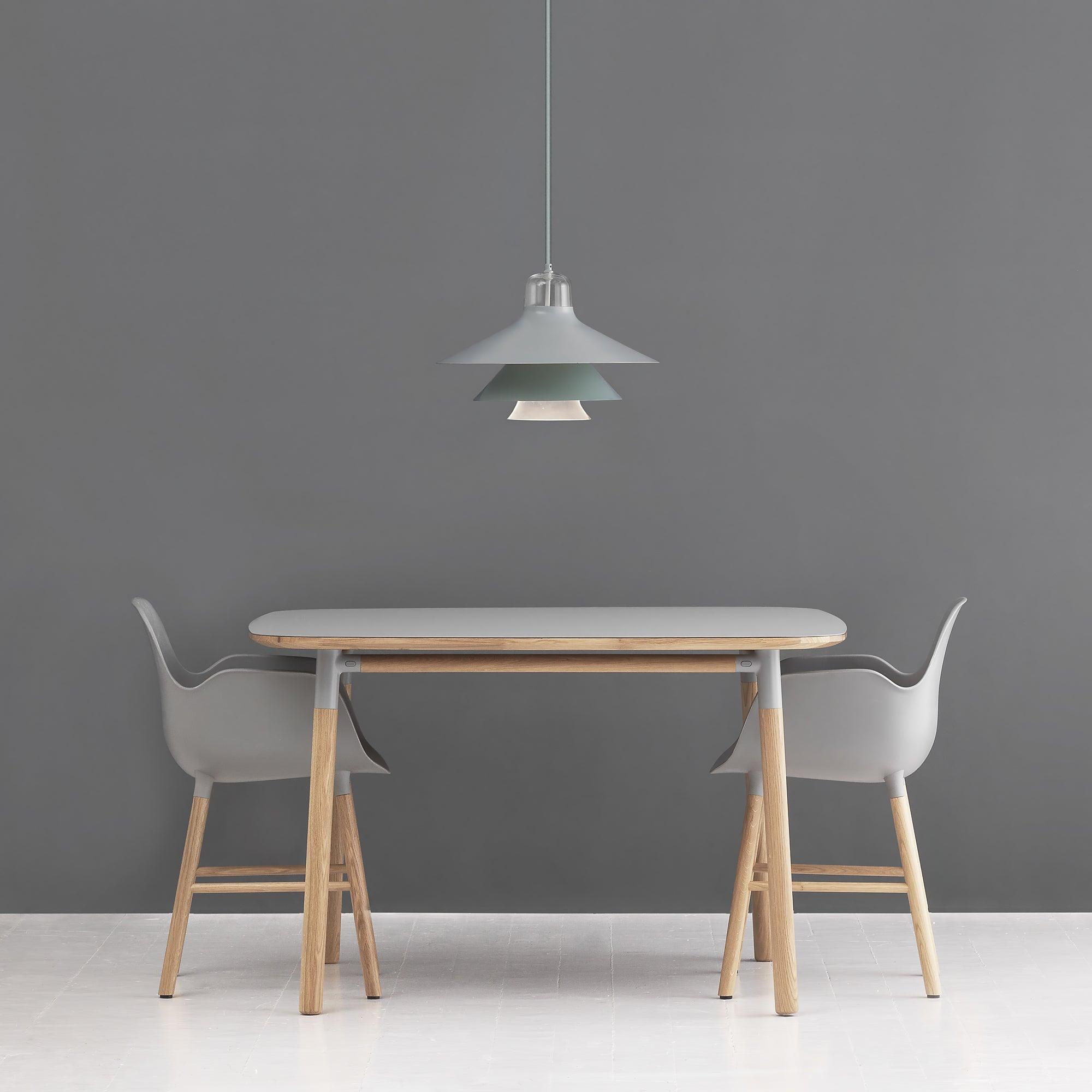 Ikono Style Aluminum Pendant Light with Glass Diffuser and Dual Shade Design for Modern Interior Decor