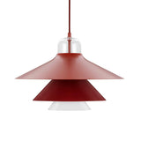 Ikono Style Aluminum Pendant Light with Glass Diffuser and Dual Shade Design for Modern Interior Decor