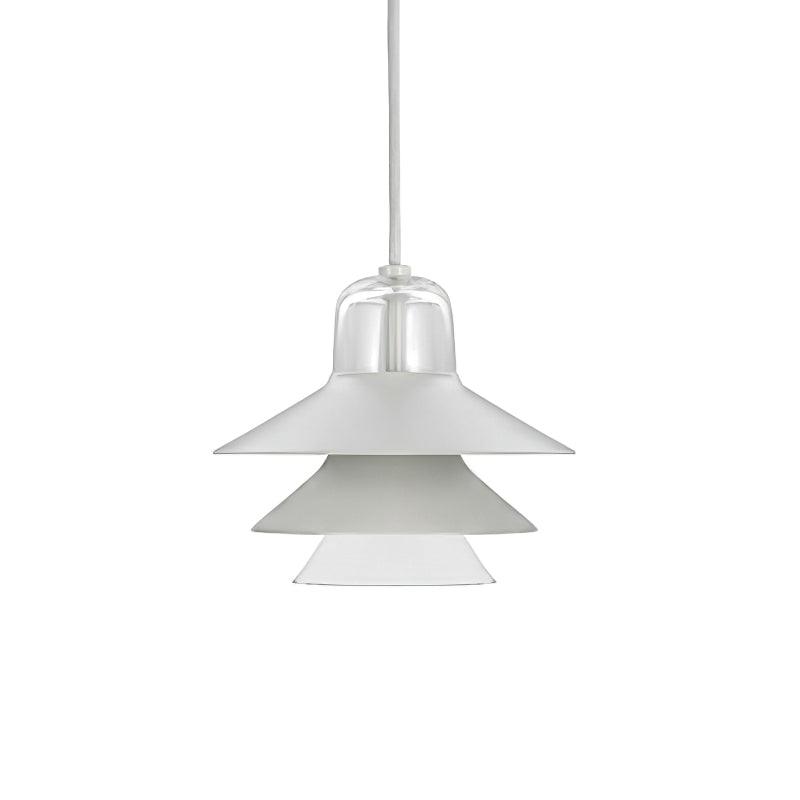 Ikono Style Aluminum Pendant Light with Glass Diffuser and Dual Shade Design for Modern Interior Decor