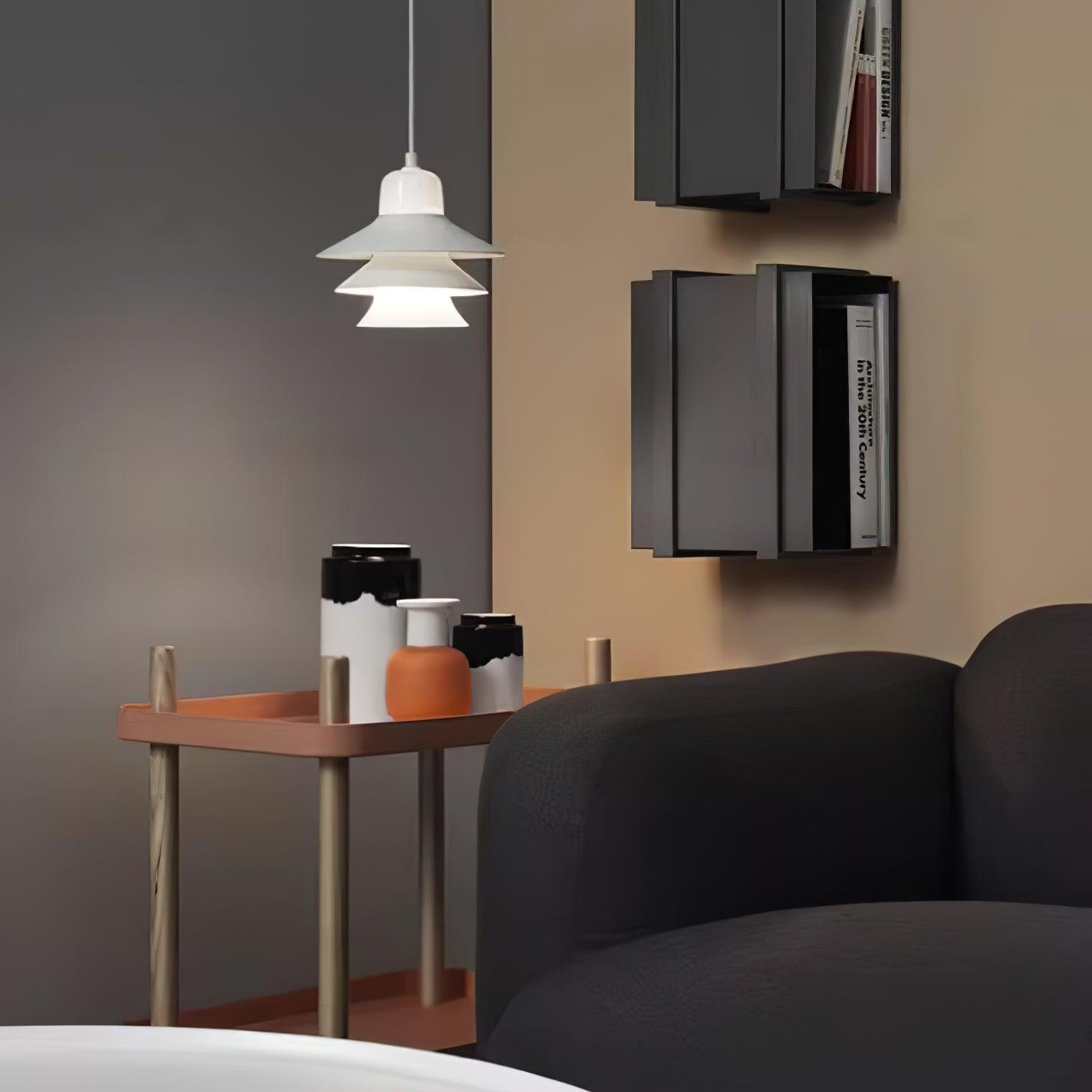Ikono Style Aluminum Pendant Light with Glass Diffuser and Dual Shade Design for Modern Interior Decor